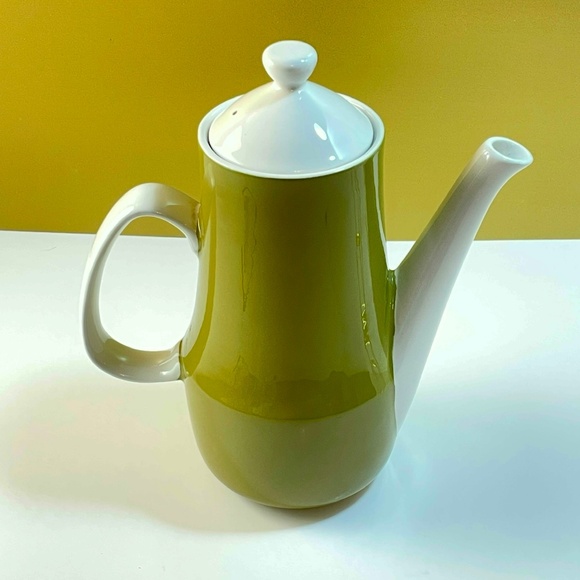 VINTAGE MCM Style House Durastone GREEN BRIER Coffee Pot | Mod 1960s 9.5" - Picture 2 of 14